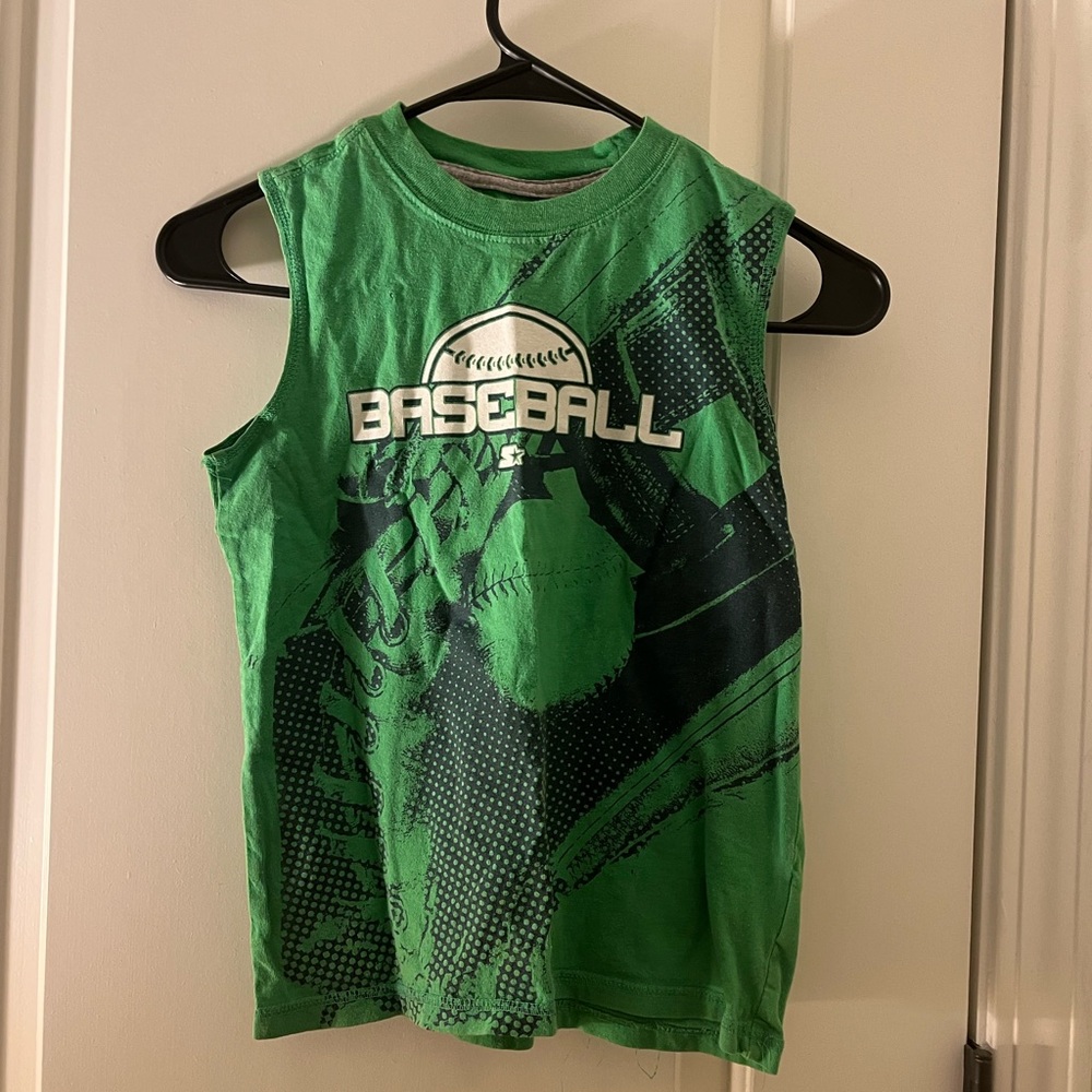 Starter Boys Graphic Muscle Shirt Tank Size Unknown Multicolor Green